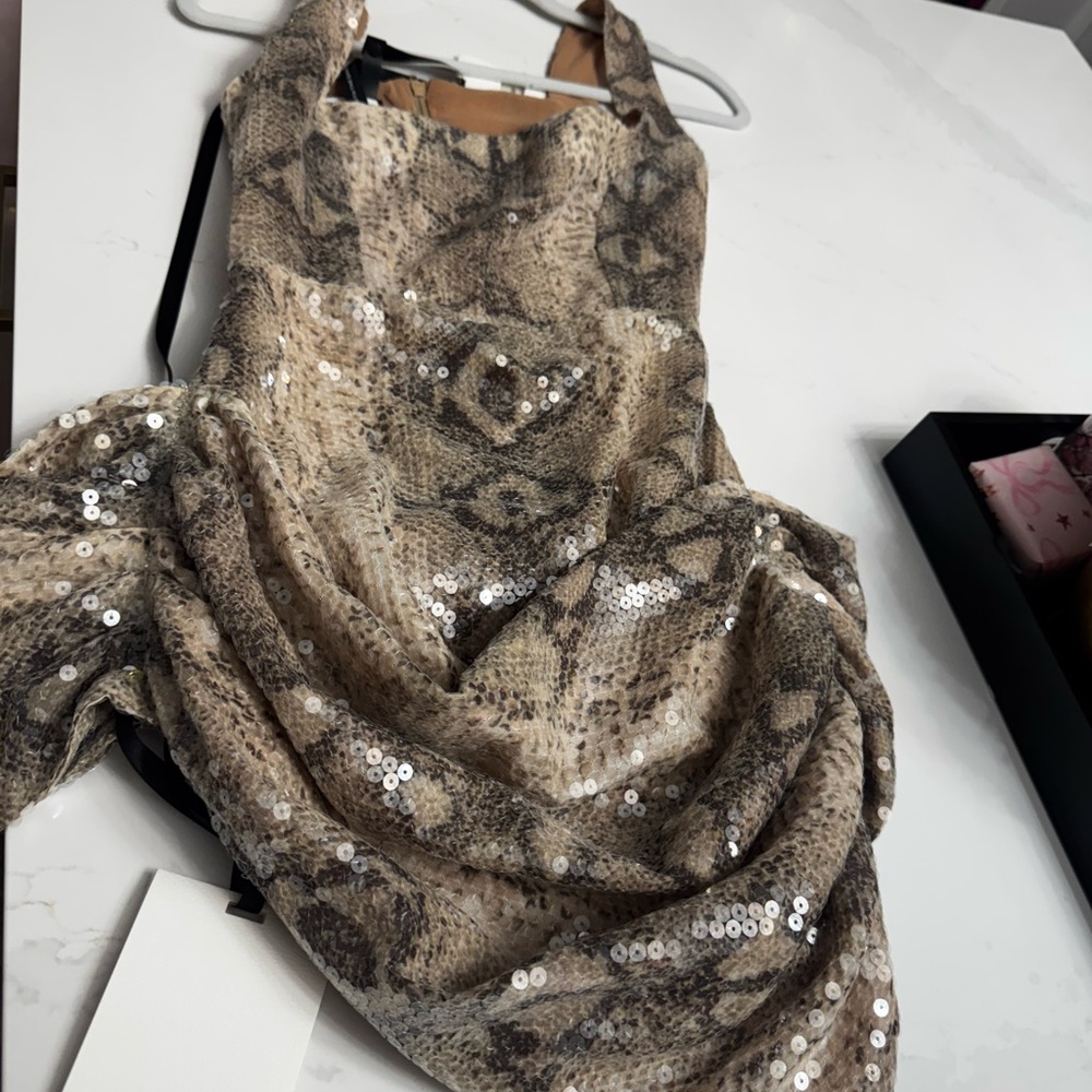 The Dolls House “Cindy Dress in Slither” – Snake Print Sequin Mini - Picture 8 of 8